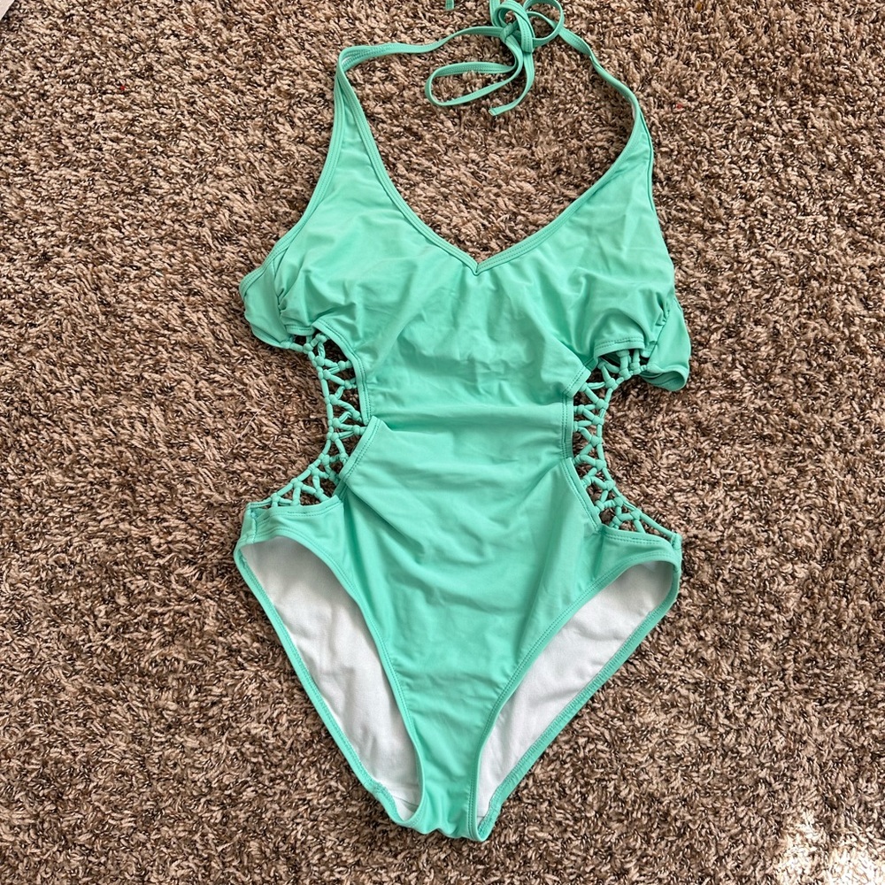 Elegant Mint Green One Piece Swimsuit
